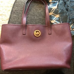 Michael Kors Large Dark Berry Tote/Shoulder Bag